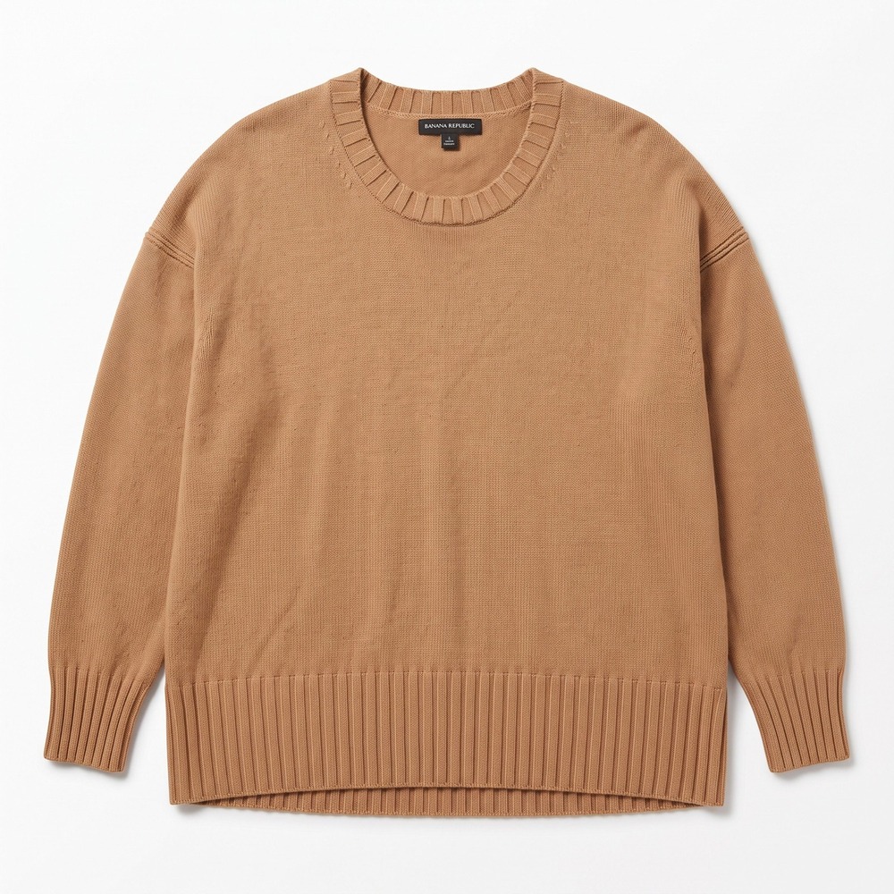 Banana Republic XL Camel Womens Crewneck Sweater Oversized Casual Cozy
